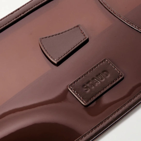 STAUD Brown Unique Purse Fish Shaped Summer Bag - Picture 11 of 13